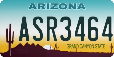 AZ license plate ASR3464