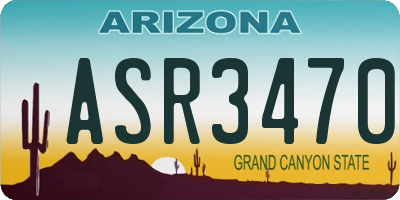 AZ license plate ASR3470