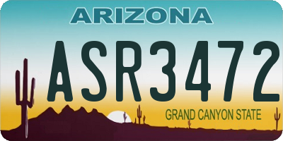 AZ license plate ASR3472