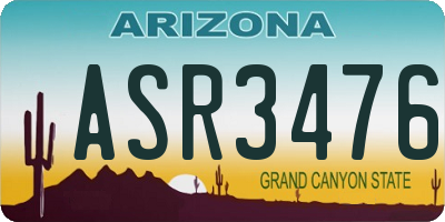AZ license plate ASR3476