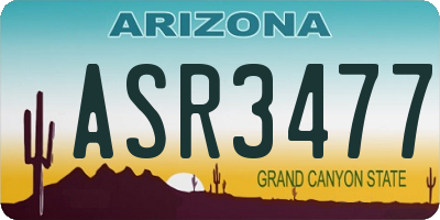 AZ license plate ASR3477