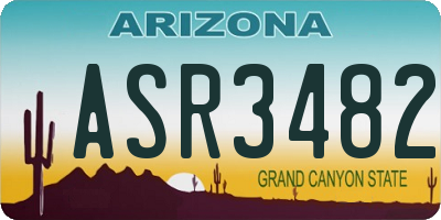AZ license plate ASR3482