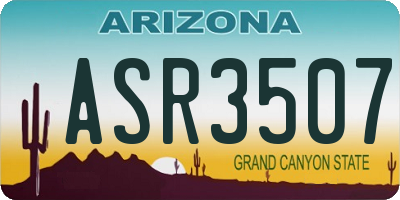 AZ license plate ASR3507