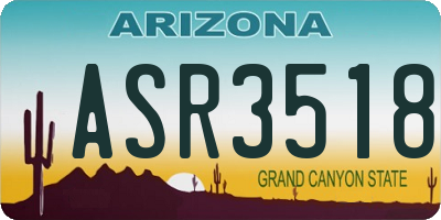 AZ license plate ASR3518