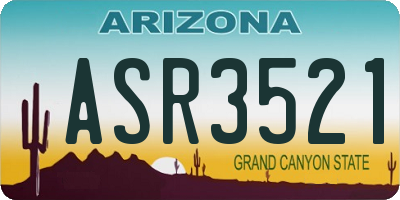 AZ license plate ASR3521