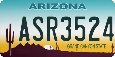 AZ license plate ASR3524