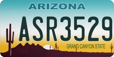 AZ license plate ASR3529