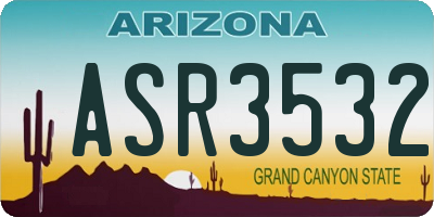AZ license plate ASR3532