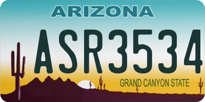AZ license plate ASR3534