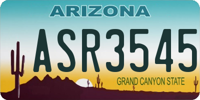 AZ license plate ASR3545