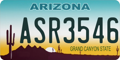 AZ license plate ASR3546