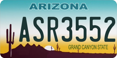 AZ license plate ASR3552