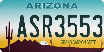 AZ license plate ASR3553