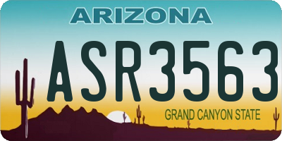 AZ license plate ASR3563