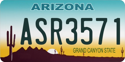 AZ license plate ASR3571