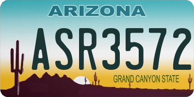 AZ license plate ASR3572