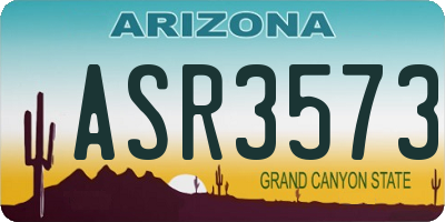 AZ license plate ASR3573