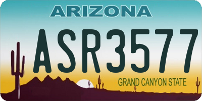 AZ license plate ASR3577