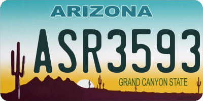AZ license plate ASR3593