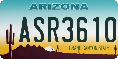 AZ license plate ASR3610