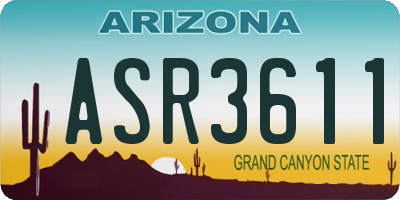 AZ license plate ASR3611