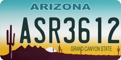 AZ license plate ASR3612