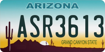AZ license plate ASR3613