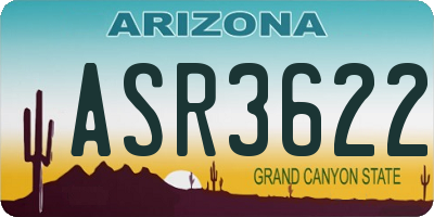 AZ license plate ASR3622