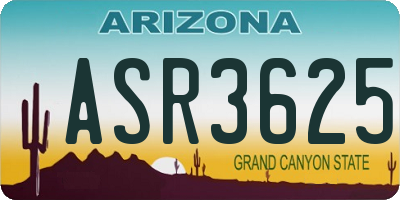 AZ license plate ASR3625