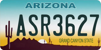 AZ license plate ASR3627
