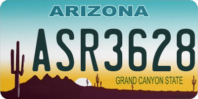 AZ license plate ASR3628