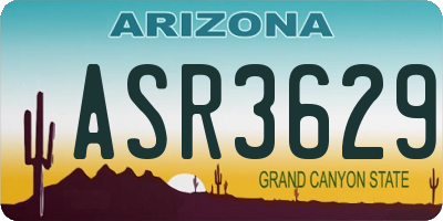 AZ license plate ASR3629