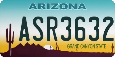 AZ license plate ASR3632
