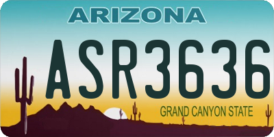 AZ license plate ASR3636
