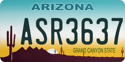 AZ license plate ASR3637