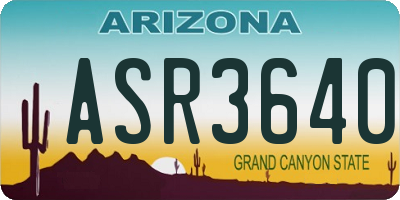 AZ license plate ASR3640