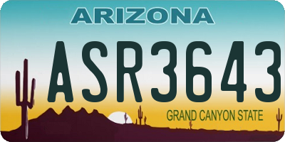 AZ license plate ASR3643
