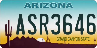 AZ license plate ASR3646