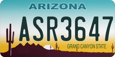 AZ license plate ASR3647