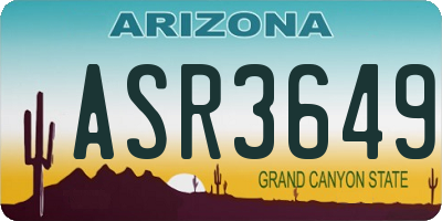 AZ license plate ASR3649