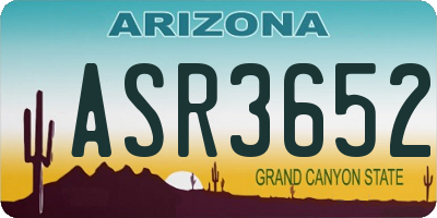 AZ license plate ASR3652