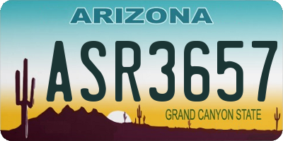 AZ license plate ASR3657