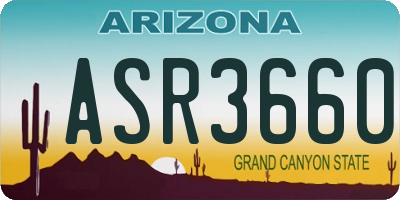 AZ license plate ASR3660