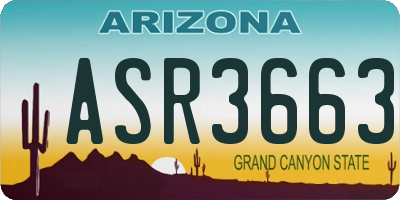 AZ license plate ASR3663