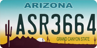 AZ license plate ASR3664