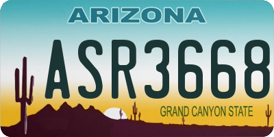AZ license plate ASR3668