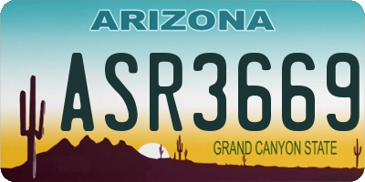 AZ license plate ASR3669