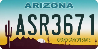 AZ license plate ASR3671