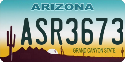 AZ license plate ASR3673