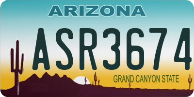 AZ license plate ASR3674